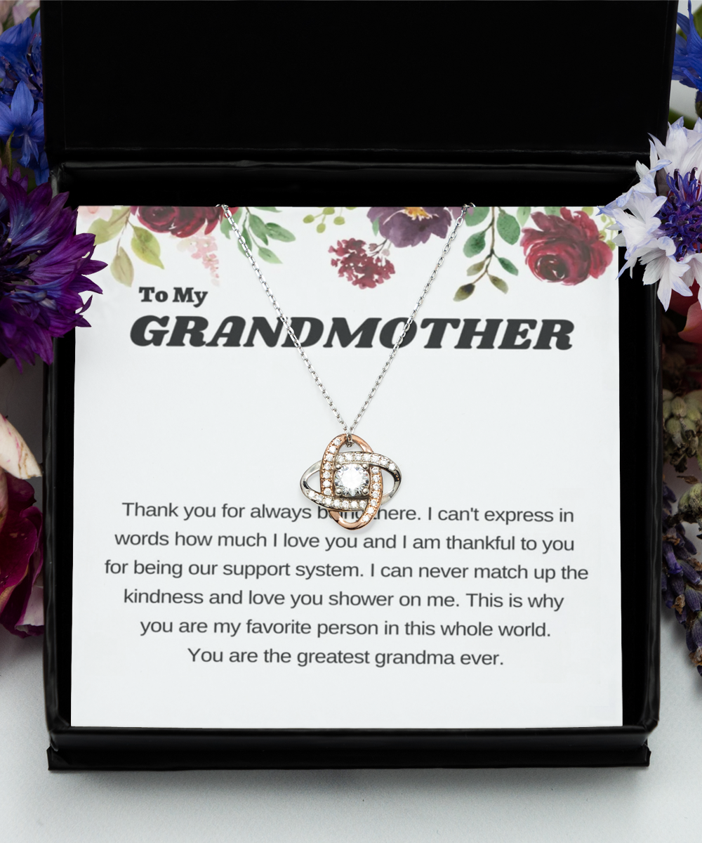 Love Knot Rose Gold Necklace  ,Grandmother bracelet, grandmother gift, grandmother birthday gift, grandmother christmas gift, grandmother wedding gift, grandma gift tinmico