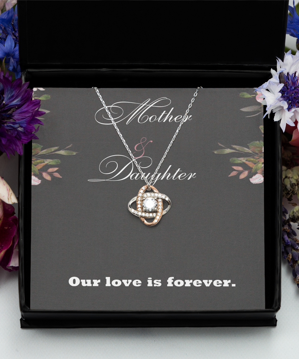 Love Knot Rose Gold Necklace ,Mother Daughter Necklace, Mom Necklace, Special Gift From Daughter, Mother Jewelry, Mothers Day Card, Mother Daughter Jewelry, TMC gift tinmico