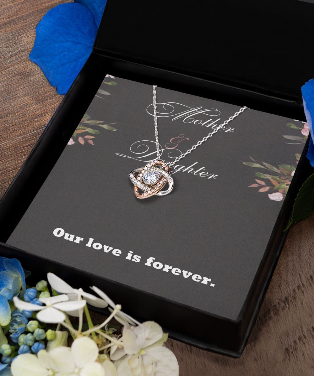 Love Knot Rose Gold Necklace ,Mother Daughter Necklace, Mom Necklace, Special Gift From Daughter, Mother Jewelry, Mothers Day Card, Mother Daughter Jewelry, TMC gift tinmico