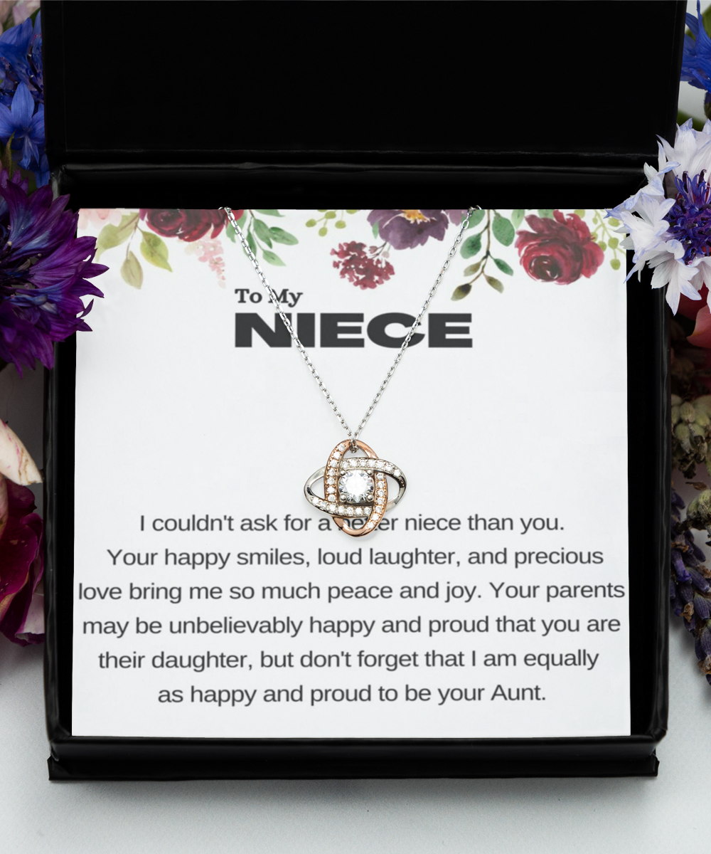 Love Knot Rose Gold Necklace ,Niece Necklace, niece gift, niece birthday gift, niece New Year gift, niece bracelet gift from aunt, niece wedding gift, TMC Gift tinmico