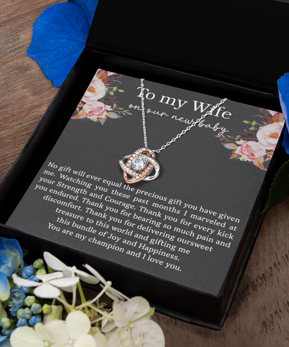 Love Knot Rose Gold Necklace,Pregnancy Gift, Mom To Be Gift, Christmas Gift From Husband, Mom To Be Gift From Husband, Mummy To Be Gift,TMC Gift tinmico