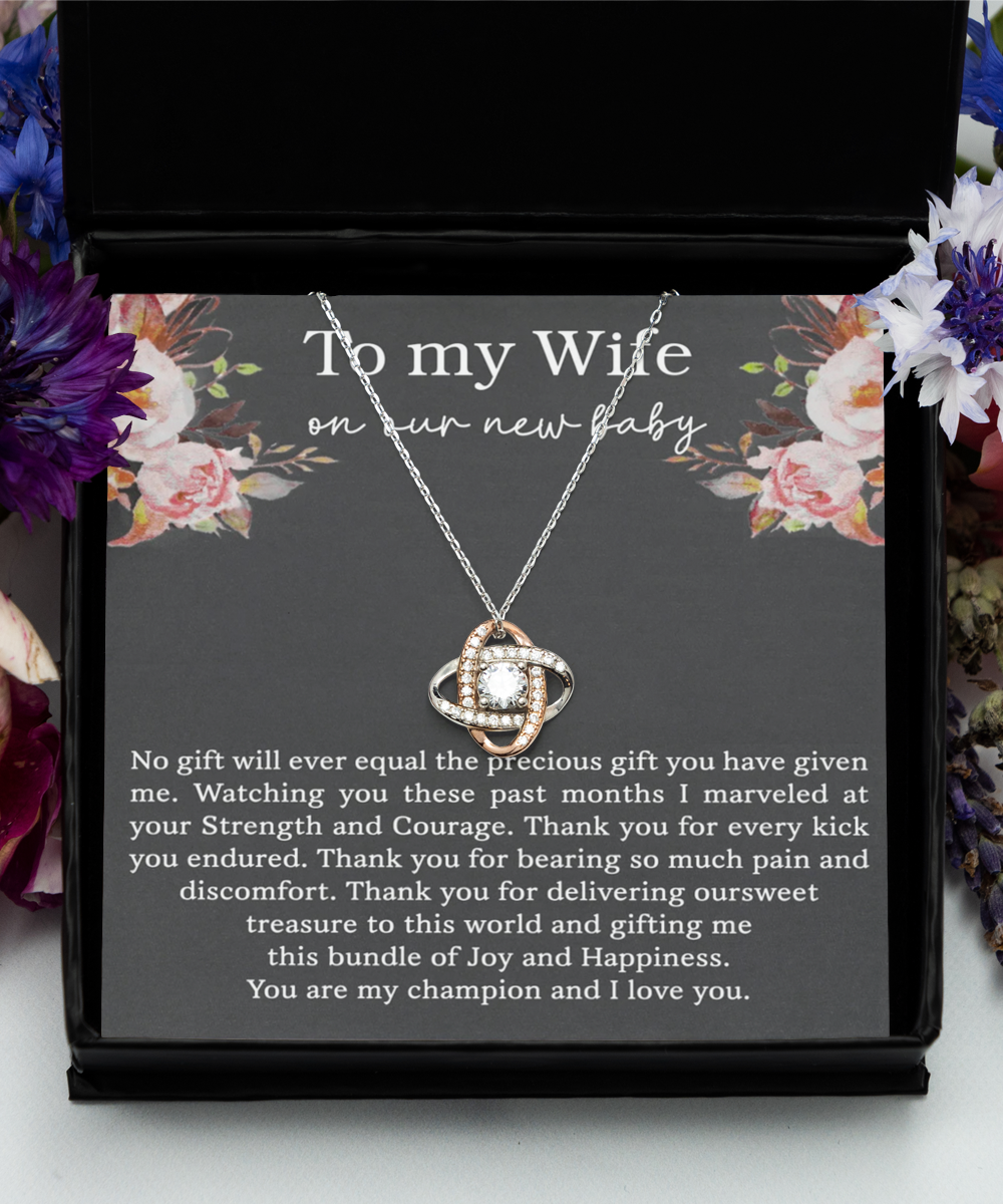 Love Knot Rose Gold Necklace,Pregnancy Gift, Mom To Be Gift, Christmas Gift From Husband, Mom To Be Gift From Husband, Mummy To Be Gift,TMC Gift tinmico