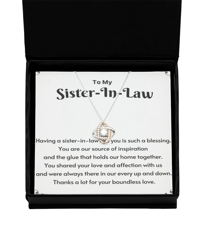 Love Knot Rose Gold Necklace  ,Sister-in-law necklace, sister-in-law gift, sister-in-law necklace gift, sister-in-law birthday gift, sister-in-law thank you gift, TMC gift tinmico