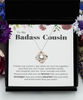 Love Knot Rose Gold Necklace ,To My Badass Cousin Bracelet, Cousin Gift Bracelet For Women Birthday Wedding Gift Set tinmico