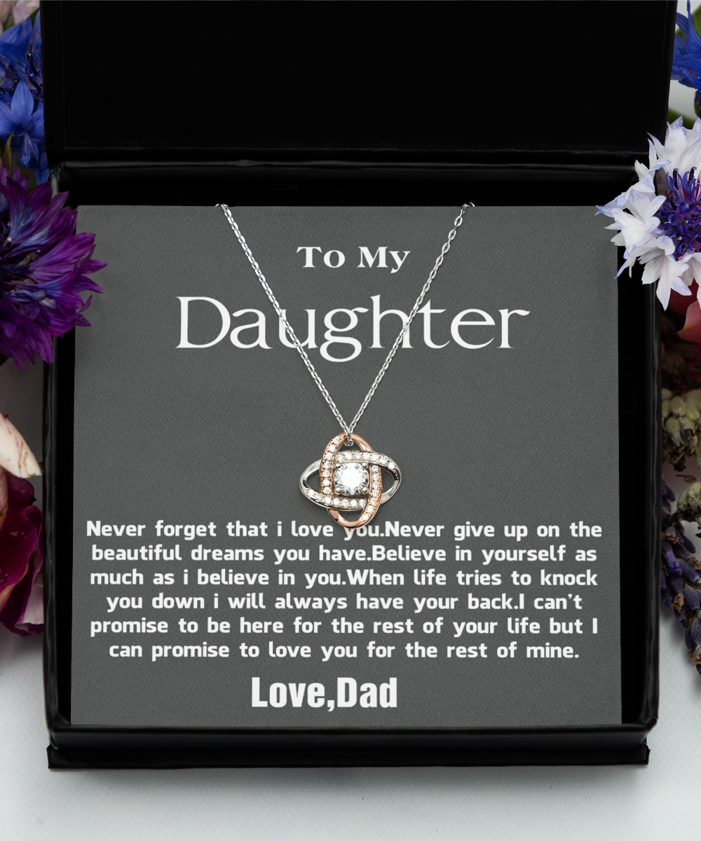 Love Knot Rose Gold Necklace ,To My Daughter Necklace, Father to Daughter Birthday Gift, Gifts to Daughter from Dad, To Daughter From Dad, Father Daughter Necklace, TMC gift tinmico