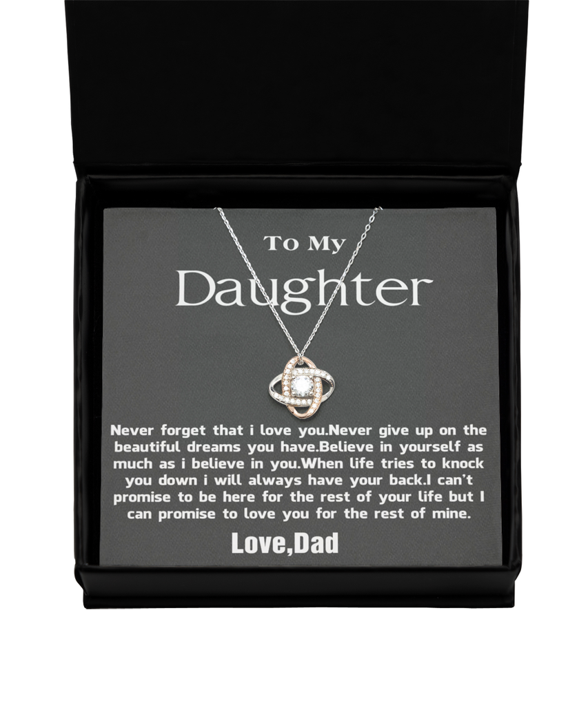 Love Knot Rose Gold Necklace ,To My Daughter Necklace, Father to Daughter Birthday Gift, Gifts to Daughter from Dad, To Daughter From Dad, Father Daughter Necklace, TMC gift tinmico