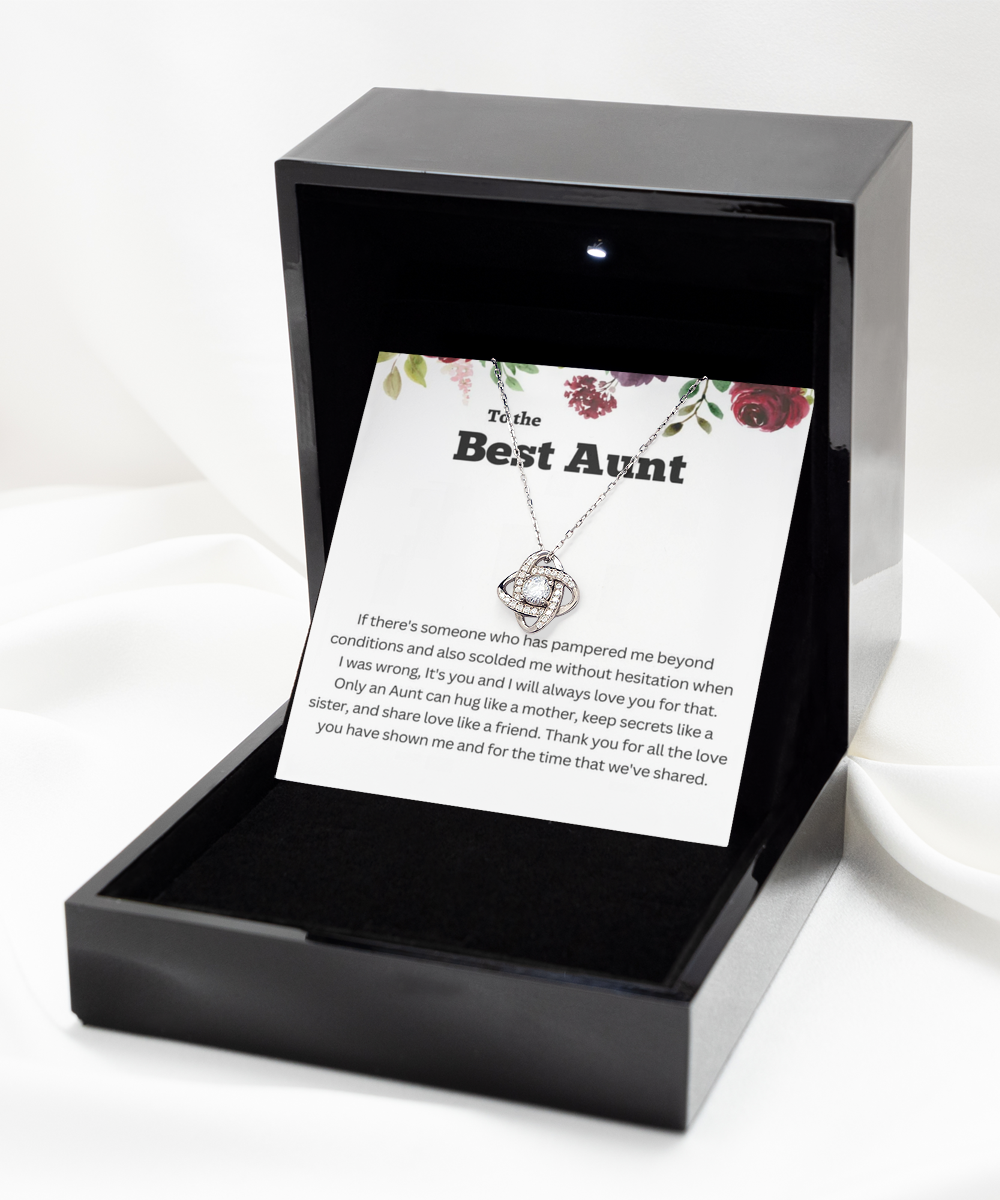 Love Knot Silver Necklace ,Aunt bracelet, aunt gift, aunt bracelet gift, aunt birthday gift, aunt wedding gift,aunt gift from nephew,  aunt gift from niece tinmico