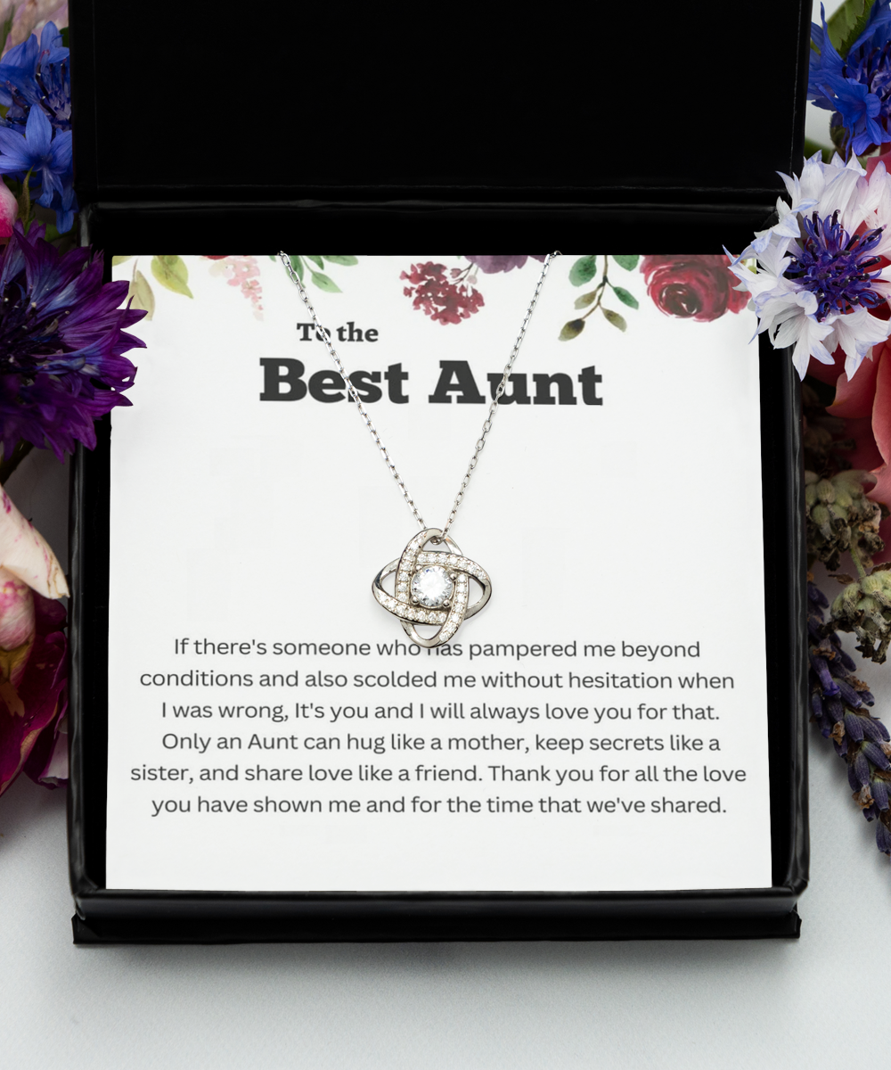 Love Knot Silver Necklace ,Aunt bracelet, aunt gift, aunt bracelet gift, aunt birthday gift, aunt wedding gift,aunt gift from nephew,  aunt gift from niece tinmico