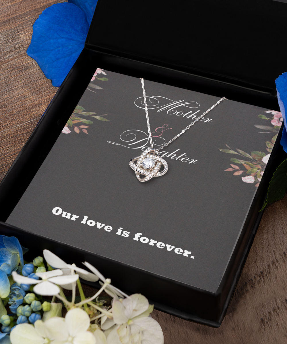 Love Knot Silver Necklace ,Mother Daughter Necklace, Mom Necklace, Special Gift From Daughter, Mother Jewelry, Mothers Day Card, Mother Daughter Jewelry, TMC gift tinmico