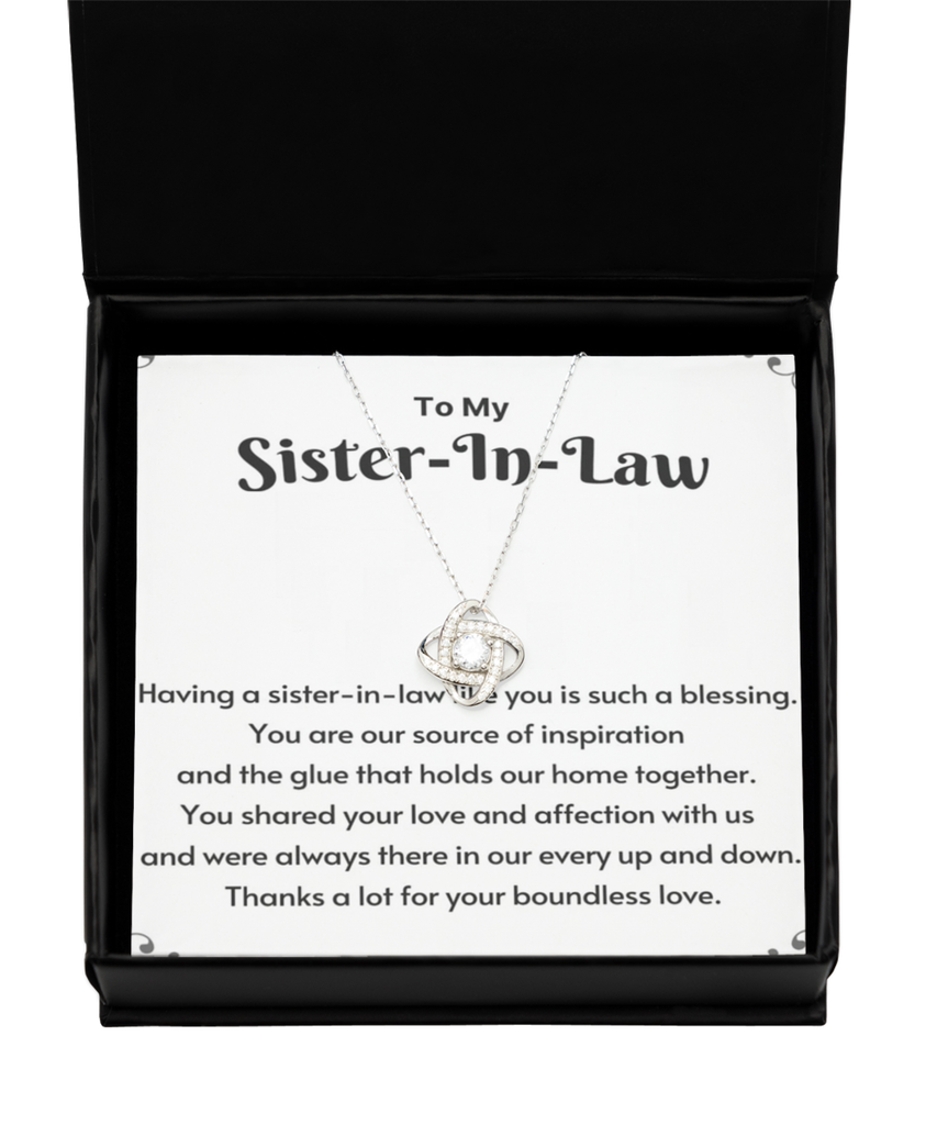 Love Knot Silver Necklace  ,Sister-in-law necklace, sister-in-law gift, sister-in-law necklace gift, sister-in-law birthday gift, sister-in-law thank you gift, TMC gift tinmico