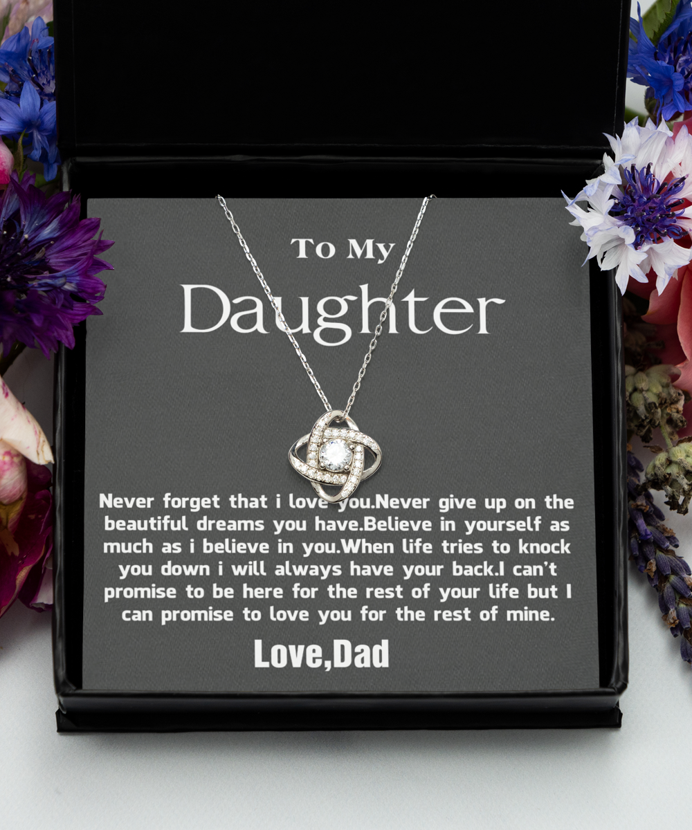 Love Knot Silver Necklace ,To My Daughter Necklace, Father to Daughter Birthday Gift, Gifts to Daughter from Dad, To Daughter From Dad, Father Daughter Necklace, TMC gift tinmico