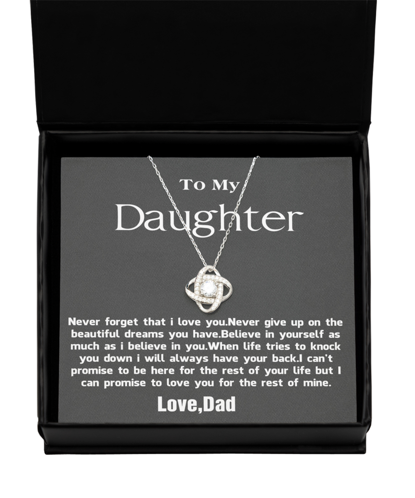 Love Knot Silver Necklace ,To My Daughter Necklace, Father to Daughter Birthday Gift, Gifts to Daughter from Dad, To Daughter From Dad, Father Daughter Necklace, TMC gift tinmico