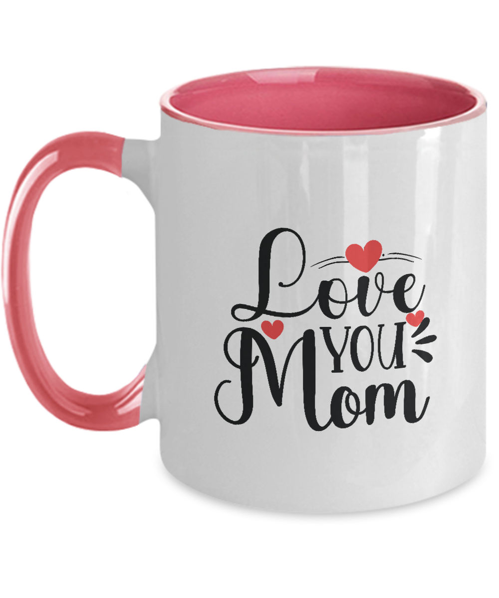 Love You Mama,Mama Bear,Two Tone Mug for Mom, Mother, Women, Wife - Unique Fun Gifts for Her, Mother's Day, Christmas,11 oz tinmico