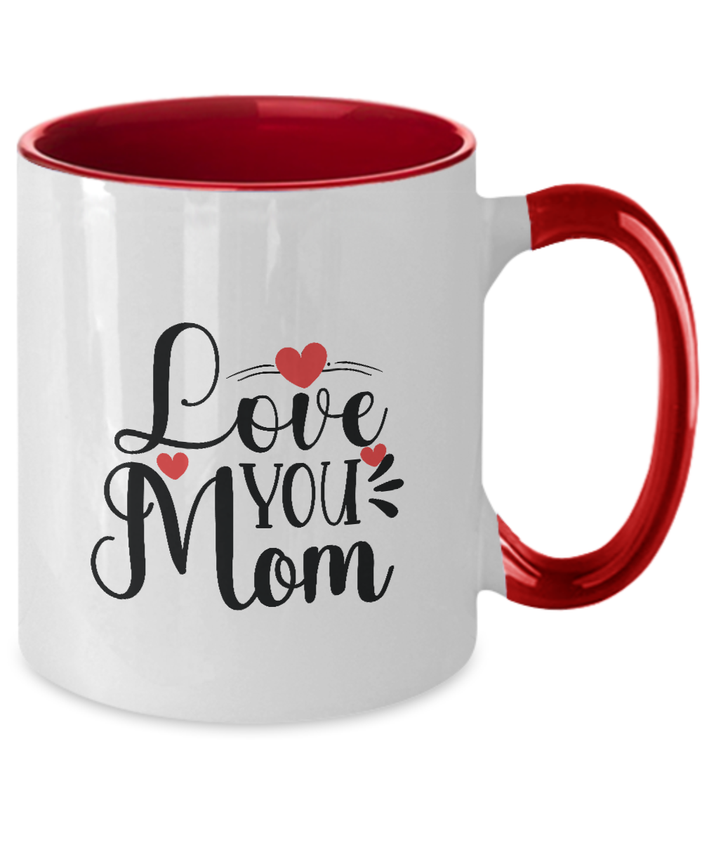 Love You Mama,Mama Bear,Two Tone Mug for Mom, Mother, Women, Wife - Unique Fun Gifts for Her, Mother's Day, Christmas,11 oz tinmico