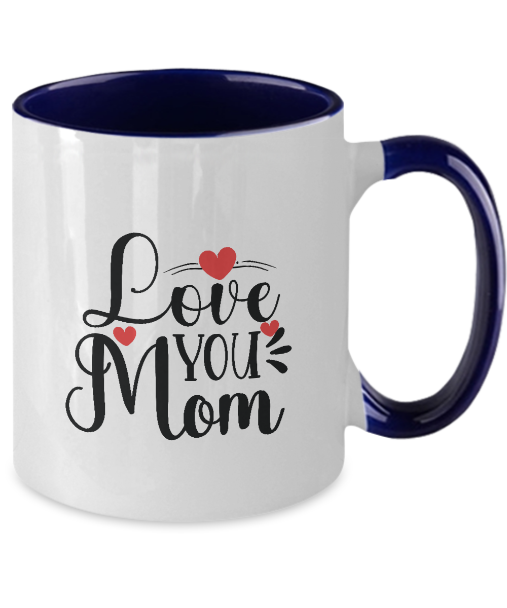 Love You Mama,Mama Bear,Two Tone Mug for Mom, Mother, Women, Wife - Unique Fun Gifts for Her, Mother's Day, Christmas,11 oz tinmico