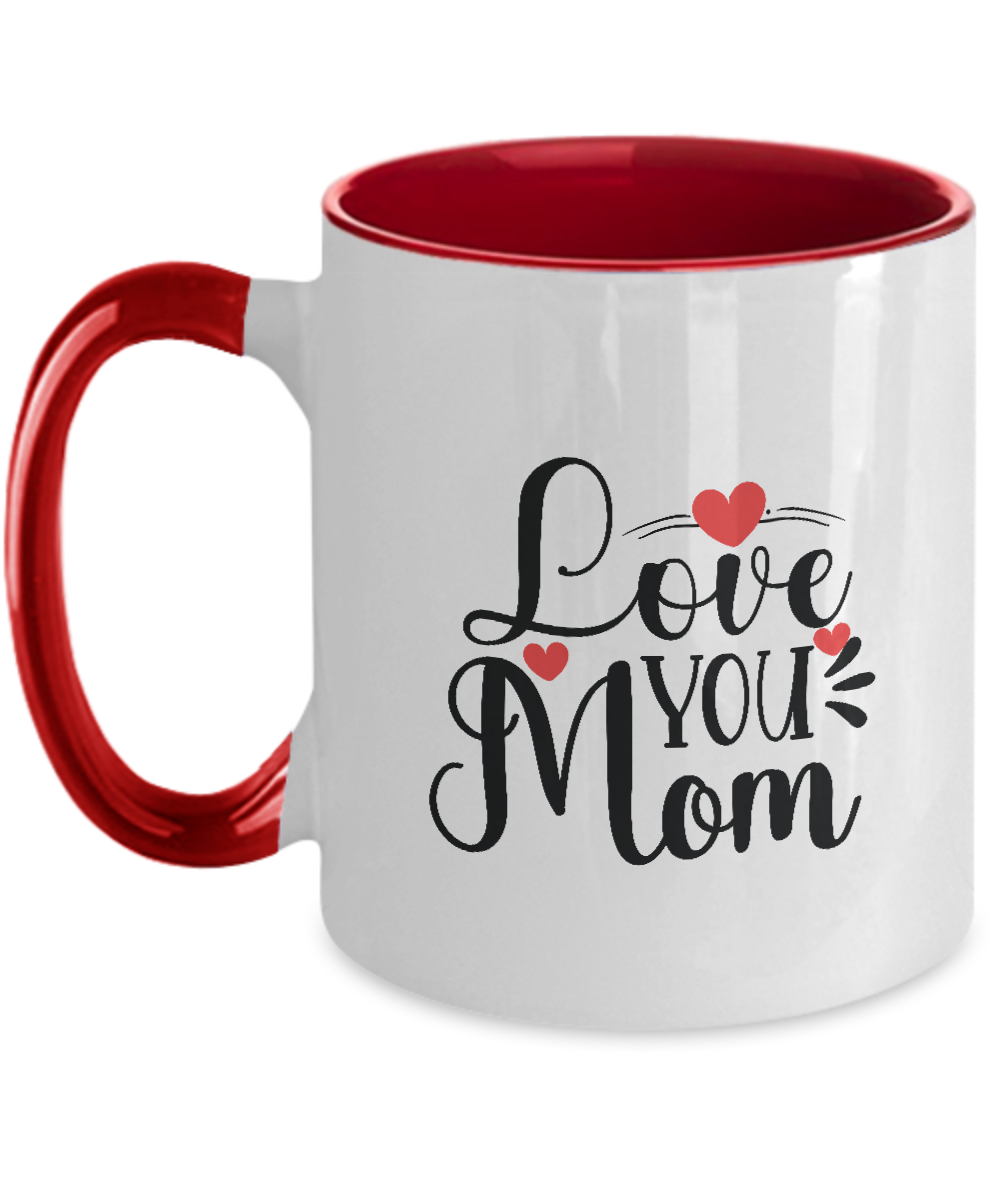 Love You Mama,Mama Bear,Two Tone Mug for Mom, Mother, Women, Wife - Unique Fun Gifts for Her, Mother's Day, Christmas,11 oz tinmico