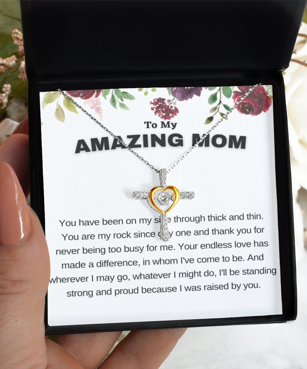 Mom Cross Dancing Necklace , Mom gift from daughter, Mom birthday gift, Mom New Year gift, Mom Necklace from daughter, Mom special gift, TMC gift tinmico