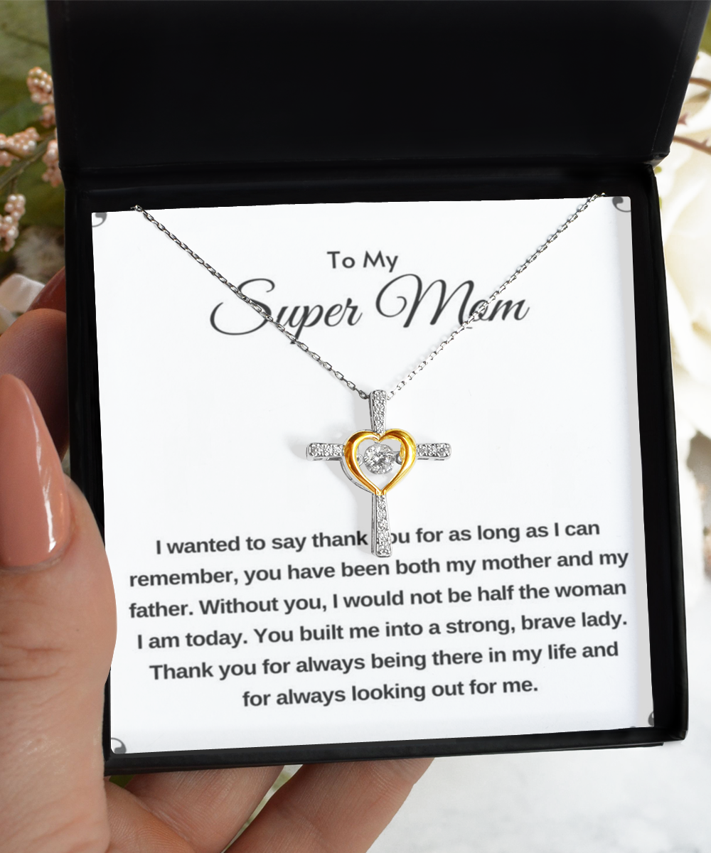 Mom's Cross Dancing Necklace , birthday gift to Mom, thank you gift to Mom, Mom gift from daughter, gift to Mom from daughter, TMC gift tinmico