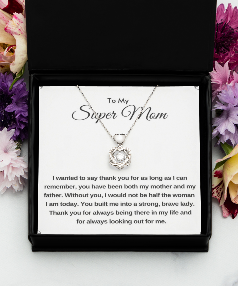 Mom's Heart Knot Silver Necklace , birthday gift to Mom, thank you gift to Mom, Mom gift from daughter, gift to Mom from daughter, TMC gift tinmico