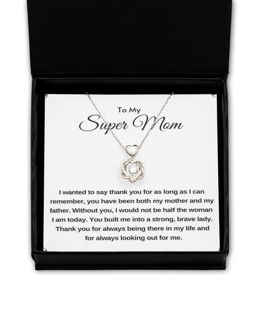 Mom's Heart Knot Silver Necklace , birthday gift to Mom, thank you gift to Mom, Mom gift from daughter, gift to Mom from daughter, TMC gift tinmico