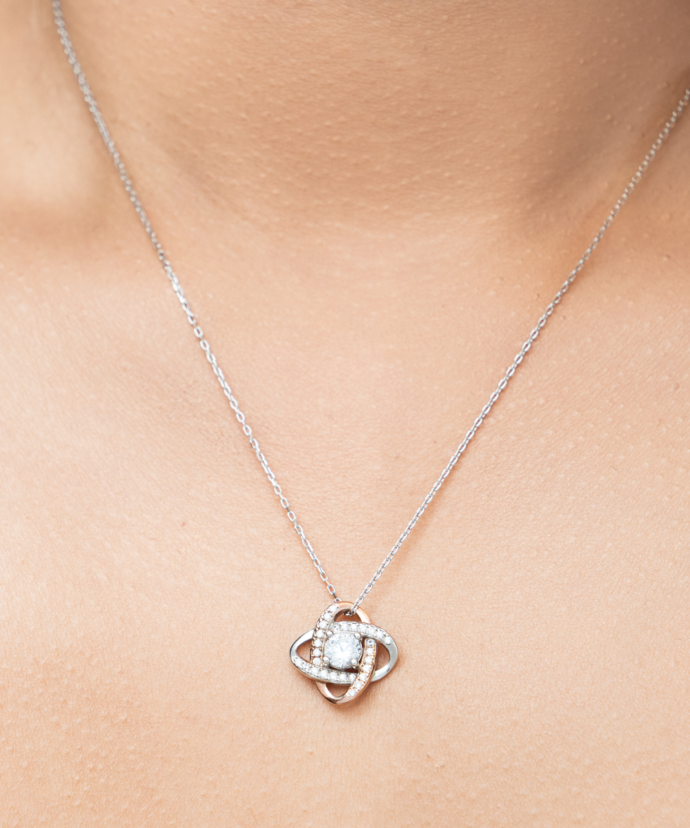 Mom's Love Knot Rose Gold Necklace , birthday gift to Mom, thank you gift to Mom, Mom gift from daughter, gift to Mom from daughter, TMC gift tinmico