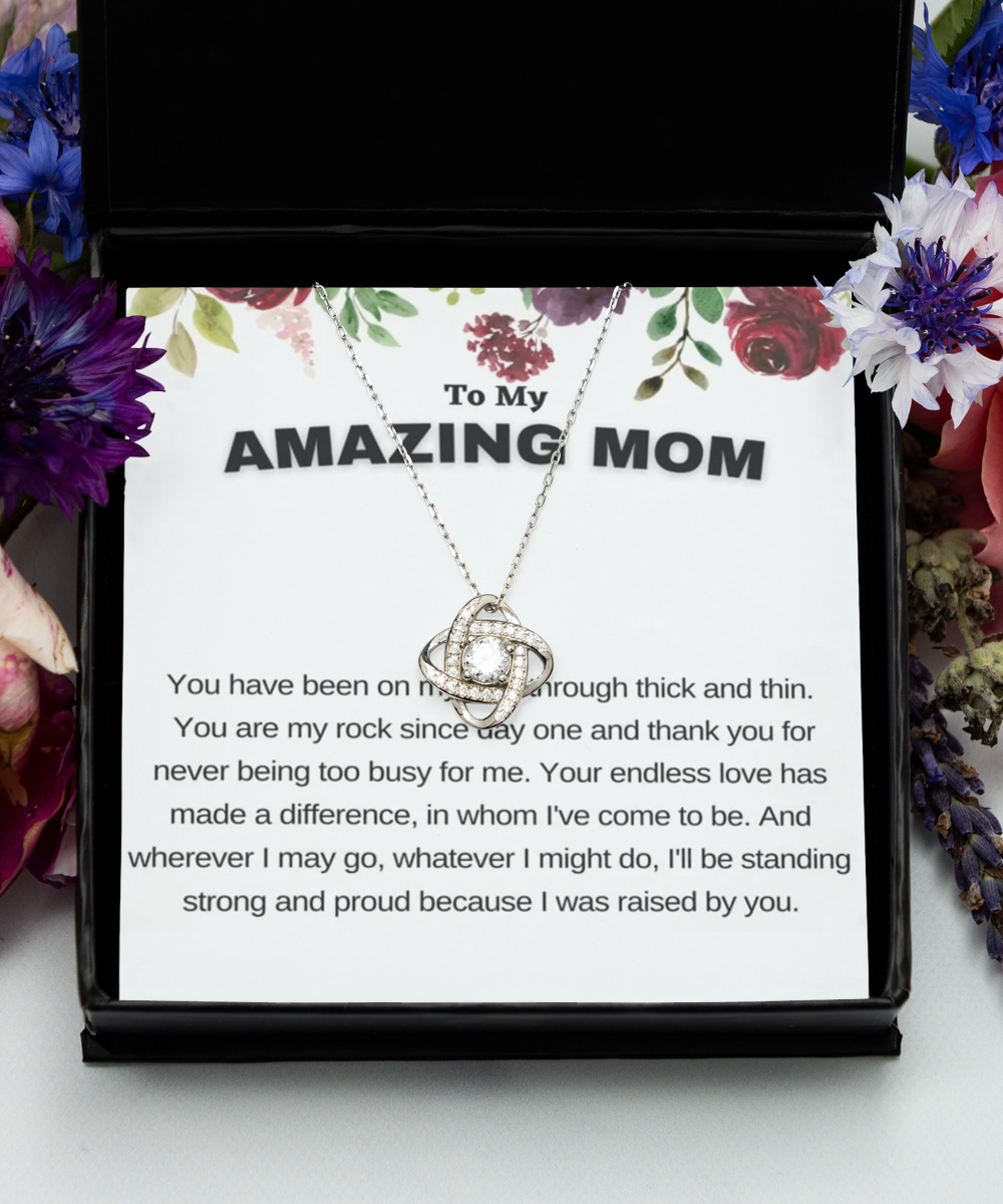 Mom's Love Knot Silver Necklace , Mom gift from daughter, Mom birthday gift, Mom New Year gift, Mom Necklace from daughter, Mom special gift, TMC gift tinmico