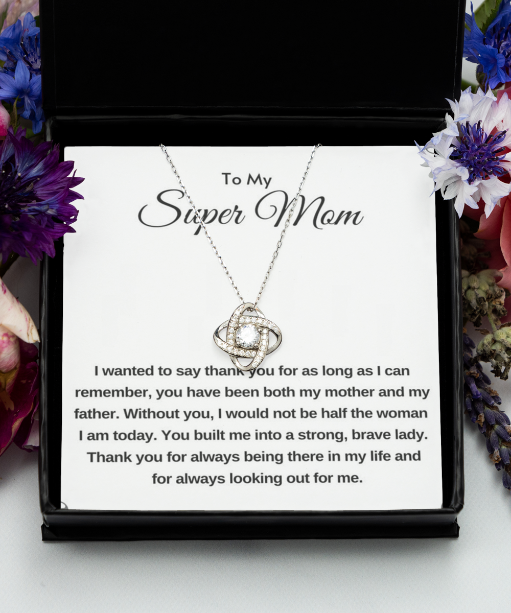 Mom's Love Knot Silver Necklace , birthday gift to Mom, thank you gift to Mom, Mom gift from daughter, gift to Mom from daughter, TMC gift tinmico