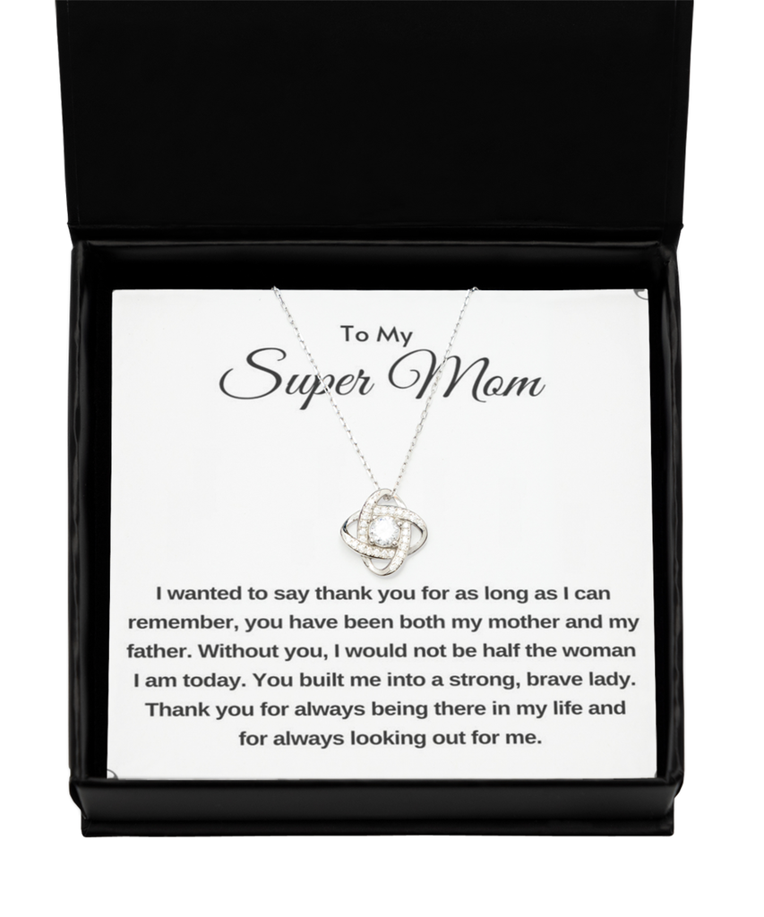 Mom's Love Knot Silver Necklace , birthday gift to Mom, thank you gift to Mom, Mom gift from daughter, gift to Mom from daughter, TMC gift tinmico