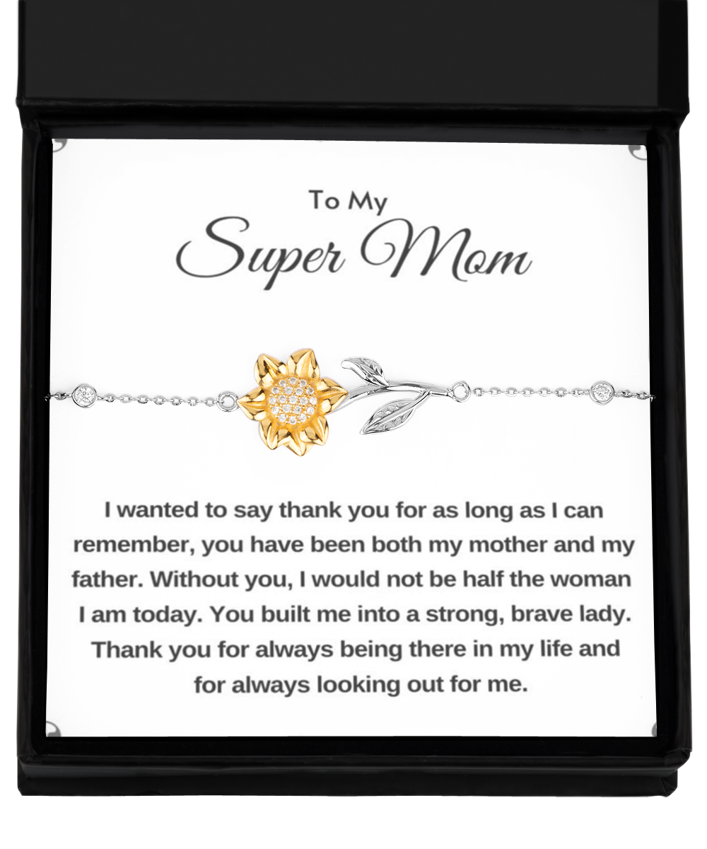 Mom's Sunflower Bracelet, birthday gift to Mom, thank you gift to Mom, Mom gift from daughter, gift to Mom from daughter, TMC gift tinmico