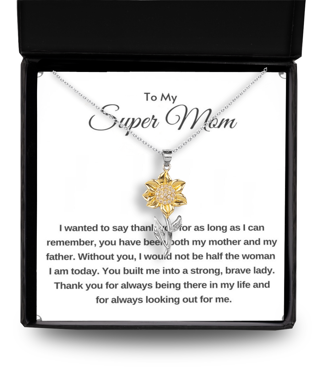 Mom's Sunflower Pendant Necklace , birthday gift to Mom, thank you gift to Mom, Mom gift from daughter, gift to Mom from daughter, TMC gift tinmico