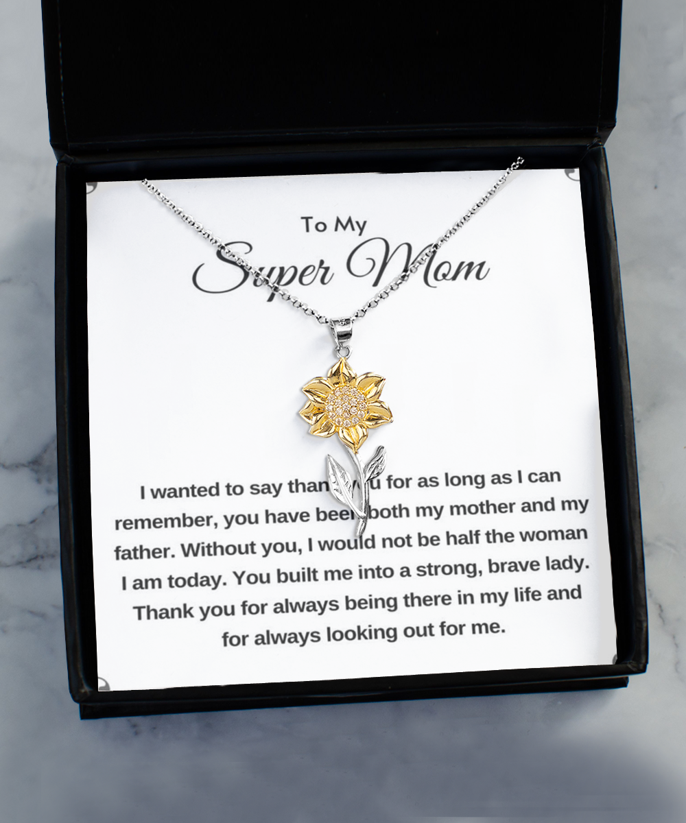 Mom's Sunflower Pendant Necklace , birthday gift to Mom, thank you gift to Mom, Mom gift from daughter, gift to Mom from daughter, TMC gift tinmico