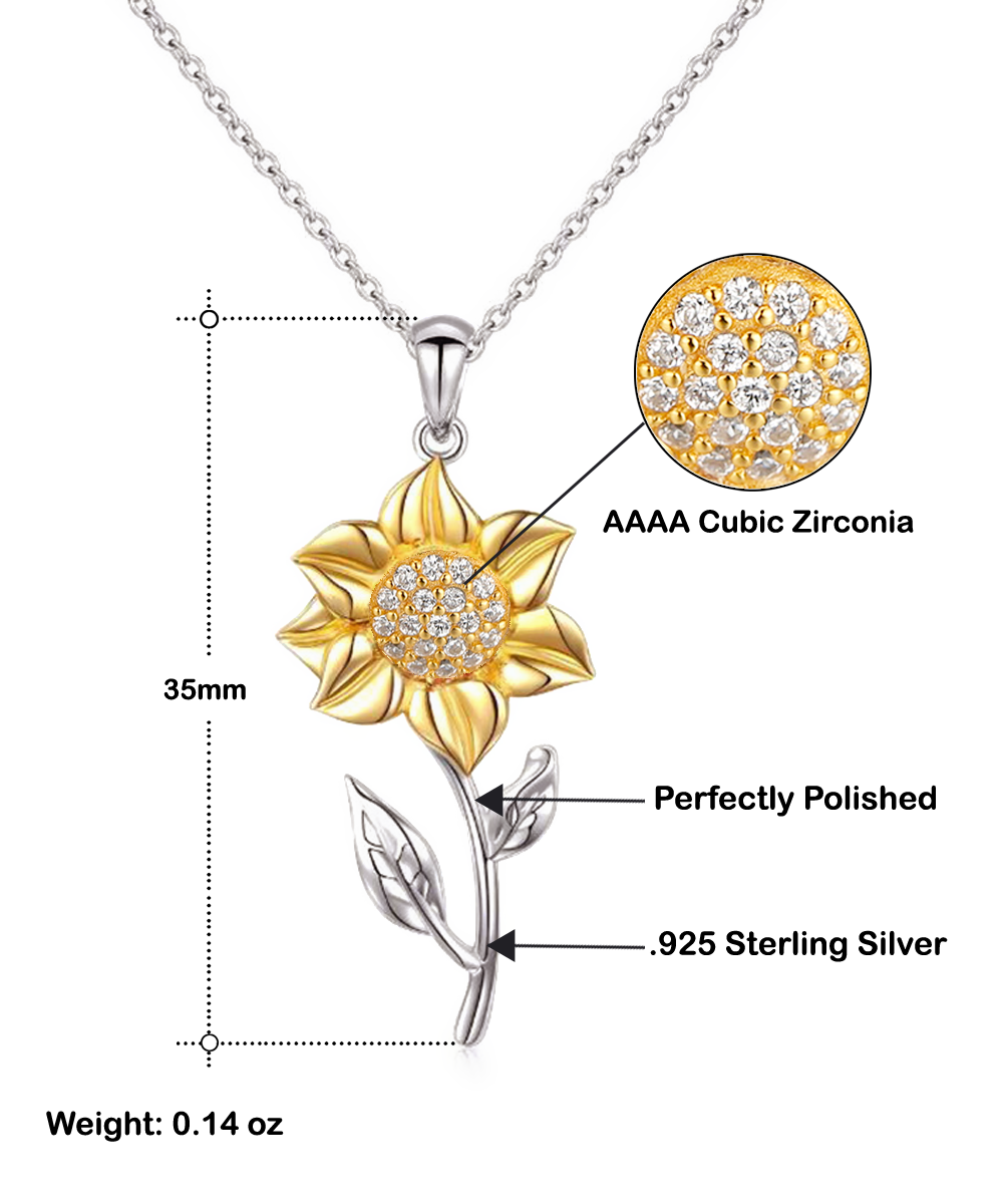 Mom's Sunflower Pendant Necklace , birthday gift to Mom, thank you gift to Mom, Mom gift from daughter, gift to Mom from daughter, TMC gift tinmico