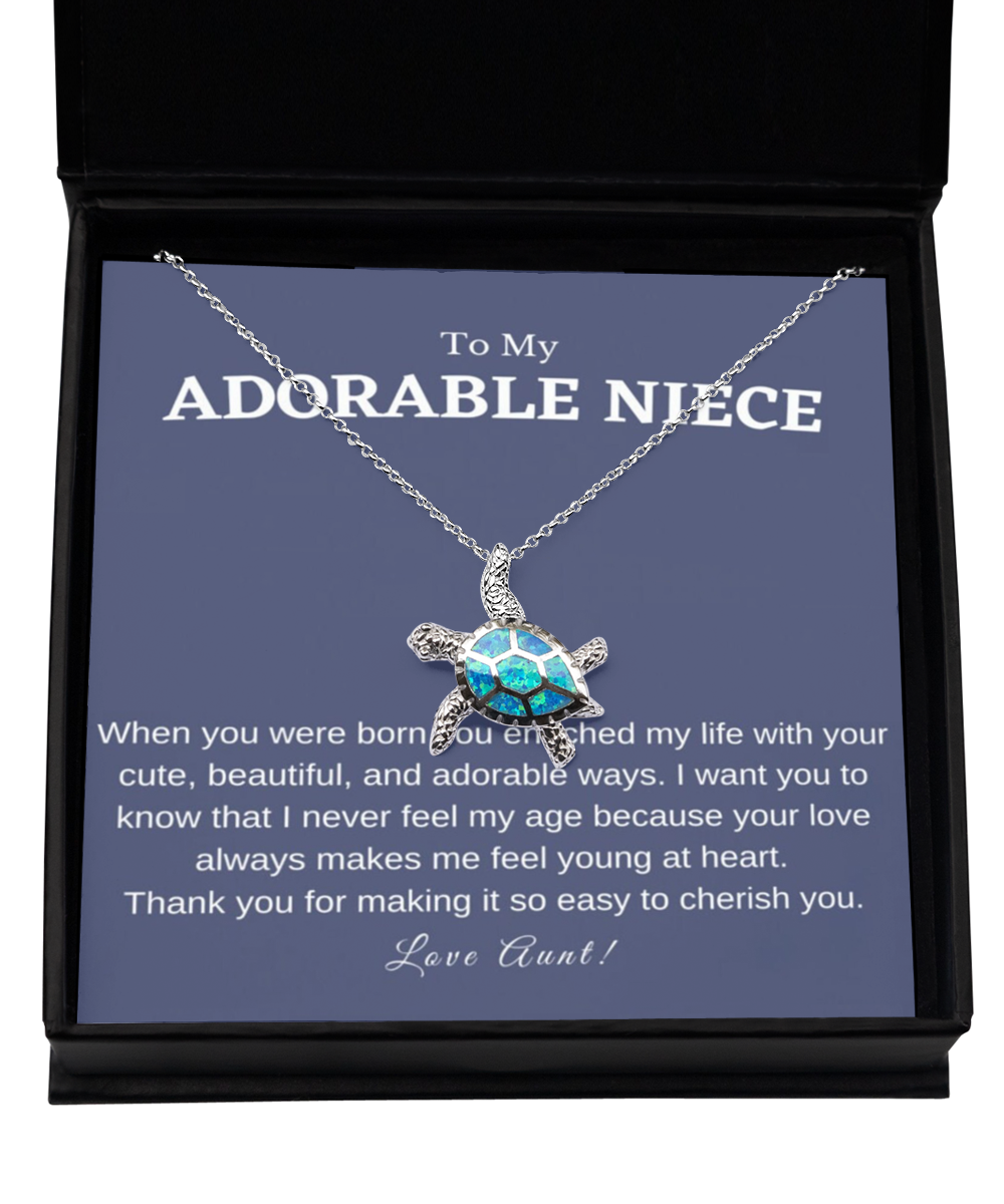 Opal Turtle Necklace  ,Niece Necklace gift from aunt, niece Necklace, niece gift, niece birthday gift, niece New year gift, niece wedding gift, TMC gift tinmico