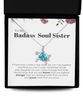 Opal Turtle Necklace ,To My Badass Soul Sister Bracelet, Soul Sister Best Friend Birthday Graduation Gift Set tinmico