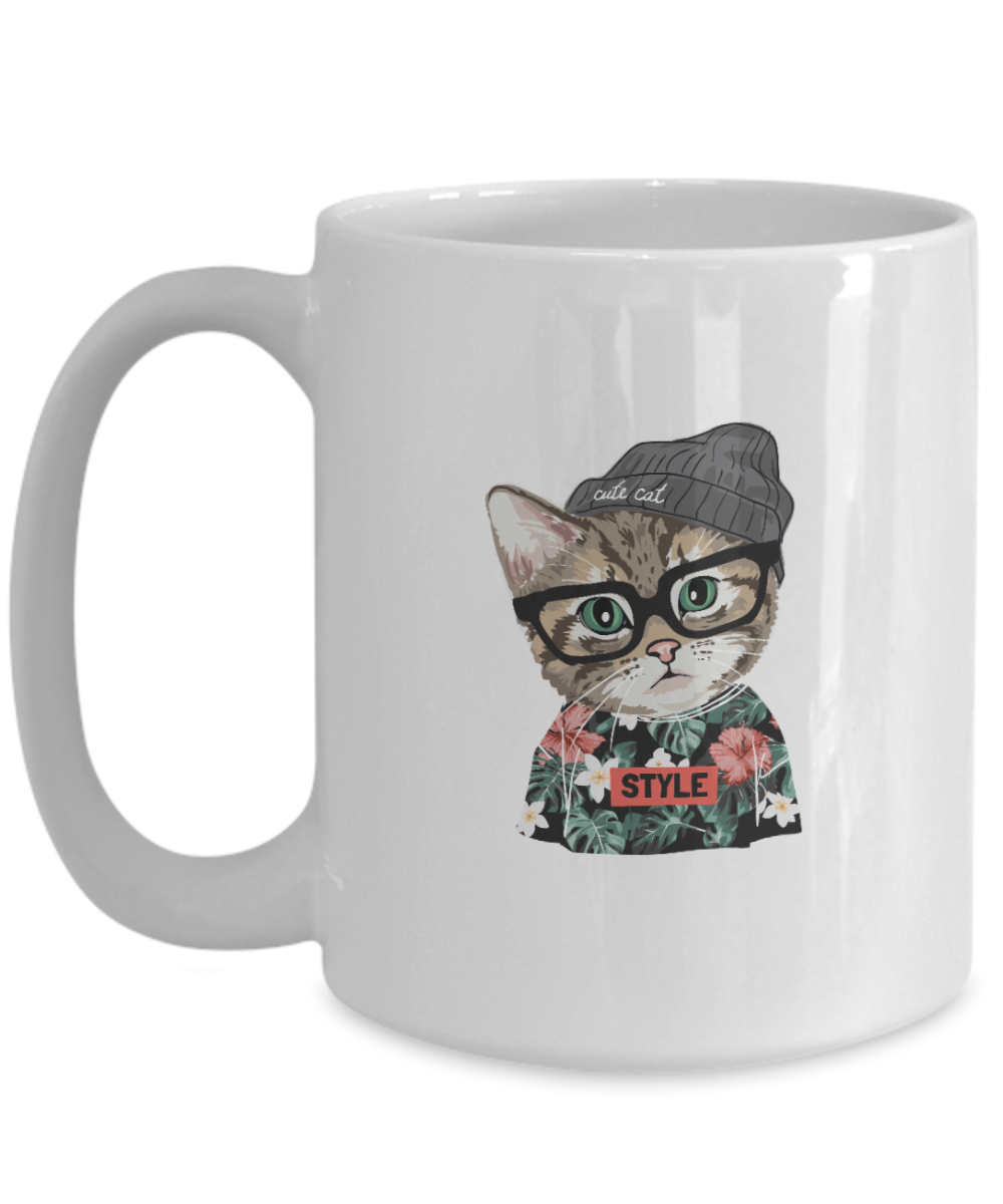 Personalised Cat mum Mug for Cat Lover Gift, Gift For Fur Mum, Custom Cat Mug , Pet Cat Coffee Mug, 15oz Mug tinmico