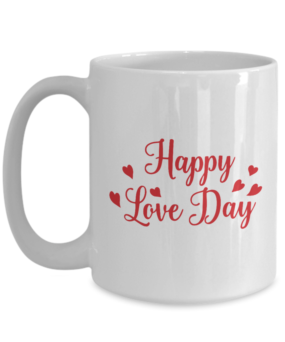 Personalised Valentines Gift Couple Mug Happy Valentine Day, 15 oz Mug, ma tinmico