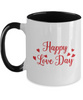 Personalised Valentines Gift Couple Mug Happy Valentine Day, Two Tone 11 oz Mug, ma tinmico