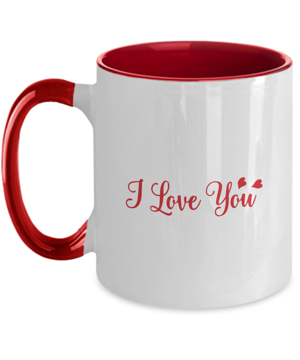 Personalised Valentines Gift Couple Mug I Love You, Two Tone 11oz Mug, Ma tinmico