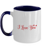 Personalised Valentines Gift Couple Mug I Love You, Two Tone 11oz Mug, Ma tinmico