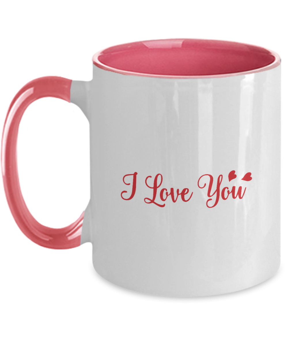 Personalised Valentines Gift Couple Mug I Love You, Two Tone 11oz Mug, Ma tinmico