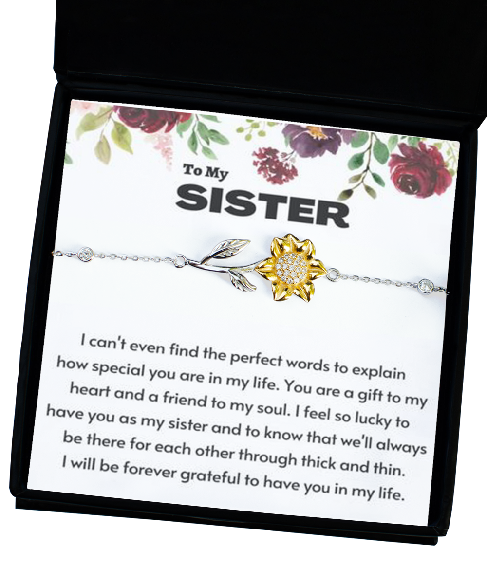 Personalized Gift , Sister bracelet,Sunflower Bracelet, sister gift from sister, sister gift, sister birthday gift, sister Christmas gift, sister sunflower bracelet tinmico