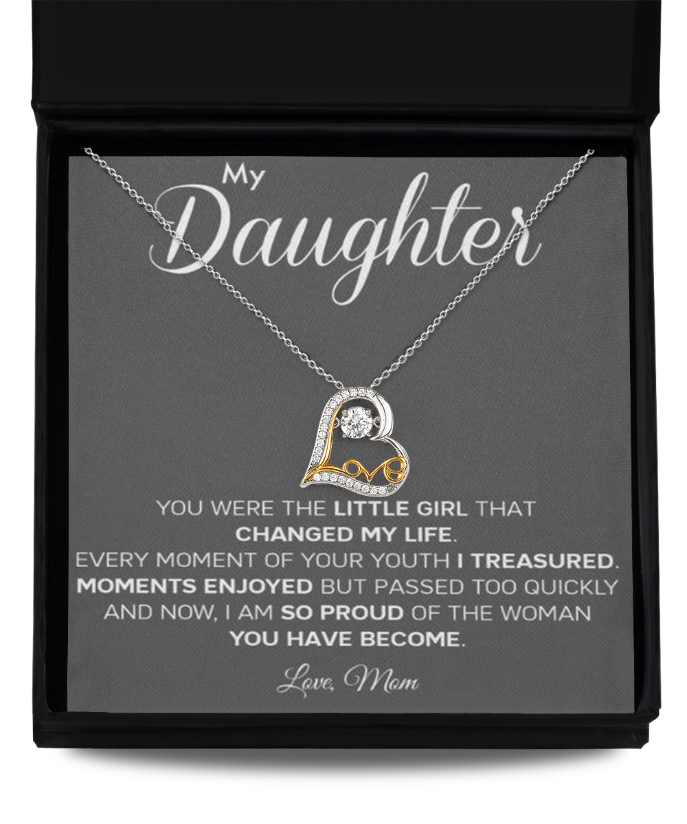 Personalized Gift to my Daughter,Love Dancing Necklace,Gift from Mom, Message Card Jewelry, Changed My Life tinmico