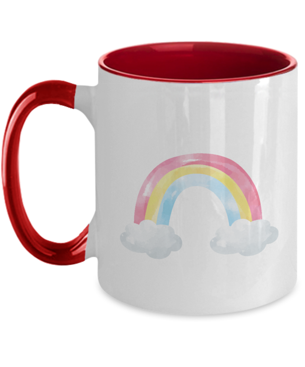 Rainbow Personalised mug, Custom mug, Kids rainbow mug, Personalised mug, two tone 11 oz mug tinmico