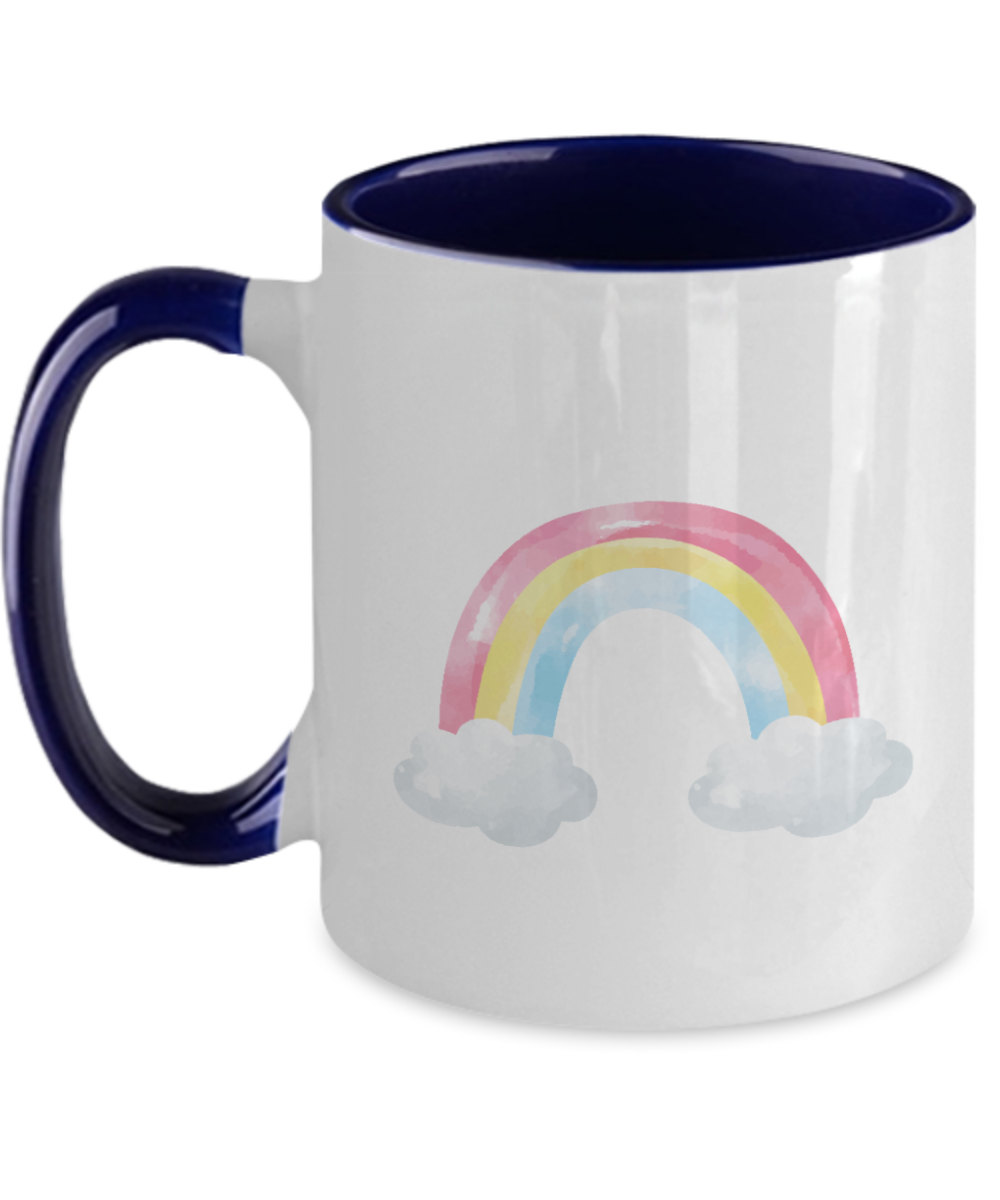 Rainbow Personalised mug, Custom mug, Kids rainbow mug, Personalised mug, two tone 11 oz mug tinmico