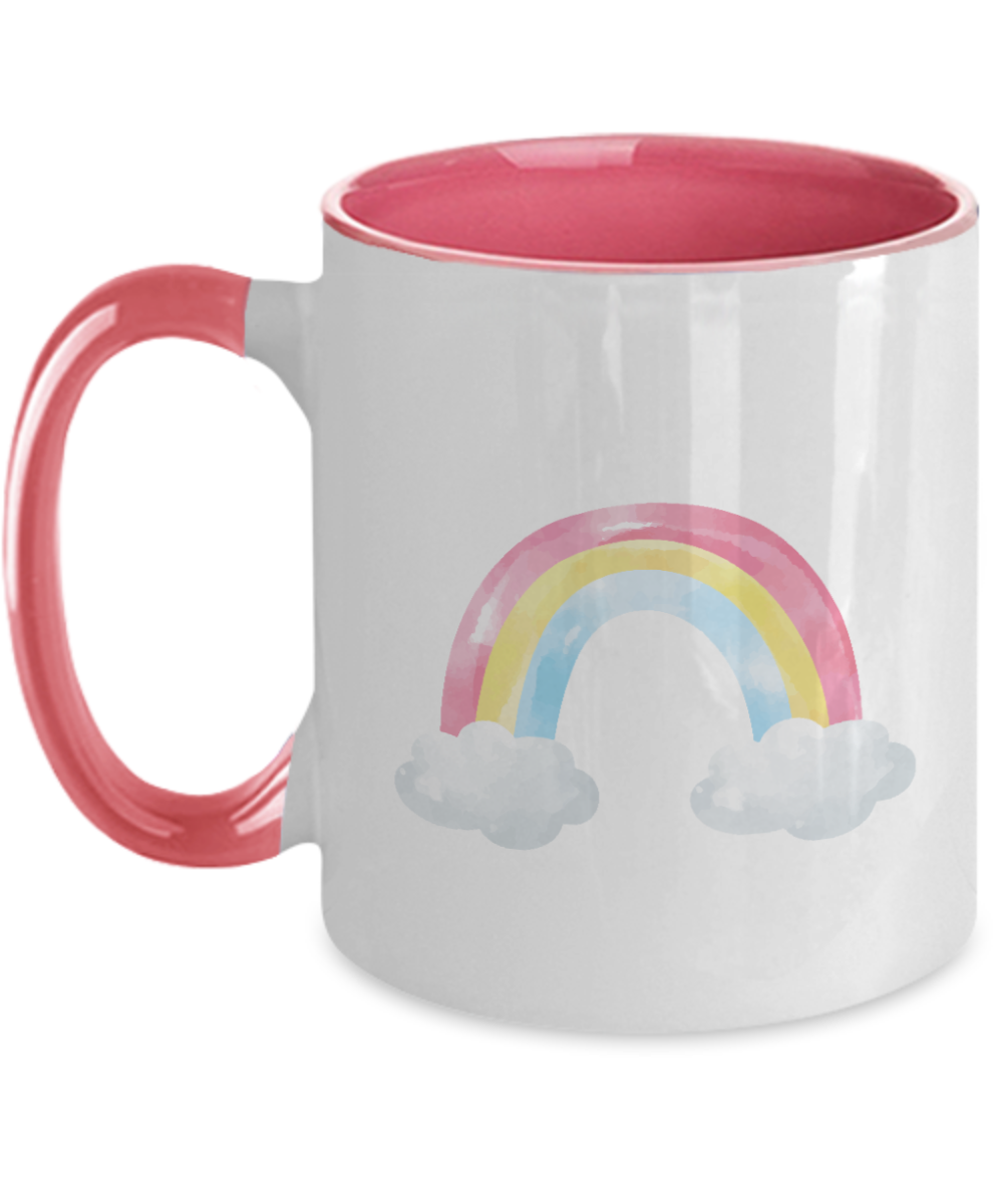 Rainbow Personalised mug, Custom mug, Kids rainbow mug, Personalised mug, two tone 11 oz mug tinmico