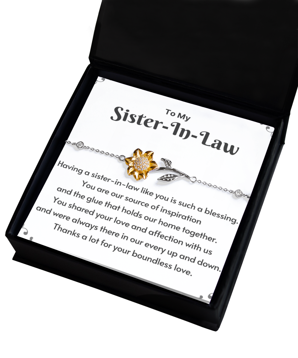 Sunflower Bracelet  ,Sister-in-law bracelet, sister-in-law gift, sister-in-law bracelet gift, sister-in-law birthday gift, sister-in-law thank you gift, TMC gift tinmico