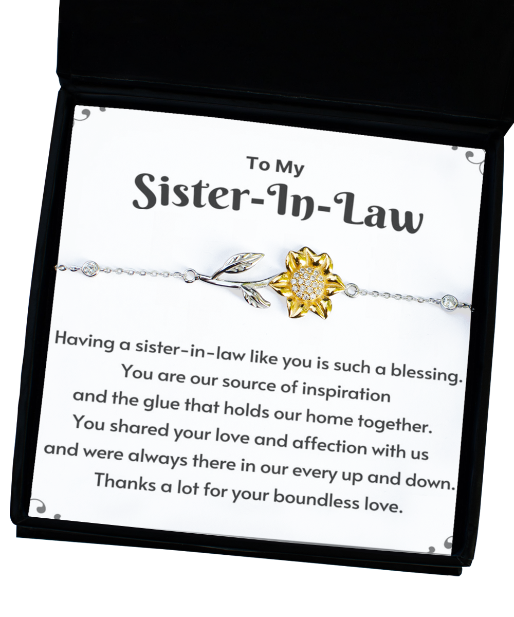 Sunflower Bracelet  ,Sister-in-law bracelet, sister-in-law gift, sister-in-law bracelet gift, sister-in-law birthday gift, sister-in-law thank you gift, TMC gift tinmico