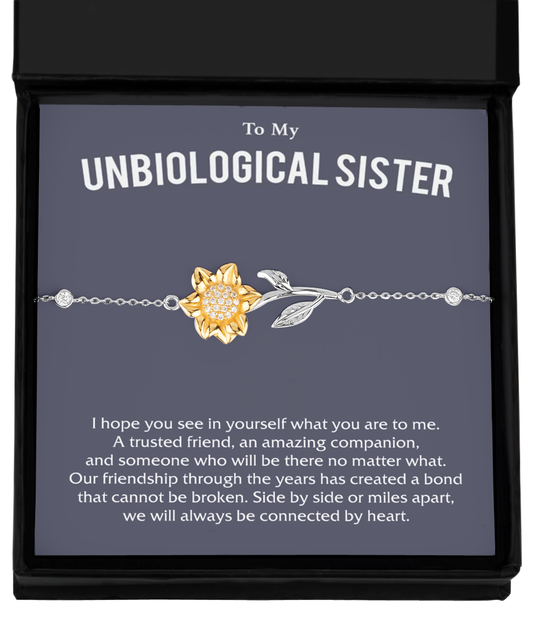 Sunflower Bracelet, friendship Gift, unbiological sister gift, best friend bracelet, unbiological sister jewelry,Tinmico gift tinmico