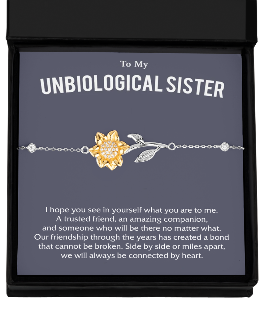 Sunflower Bracelet, friendship Gift, unbiological sister gift, best friend bracelet, unbiological sister jewelry,Tinmico gift tinmico