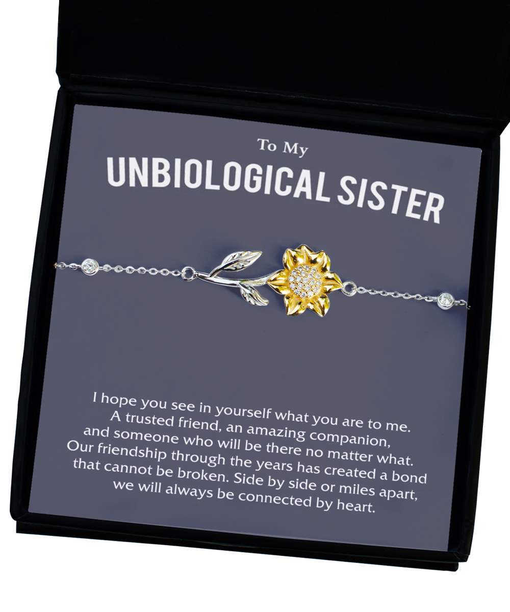 Sunflower Bracelet, friendship Gift, unbiological sister gift, best friend bracelet, unbiological sister jewelry,Tinmico gift tinmico